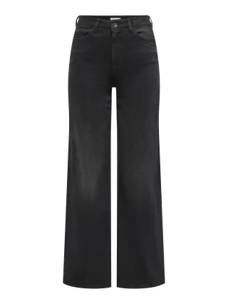 JDY - JDYFELINA-FINA HW WIDE BLK JEANSDNM NOOS Black Denim - Gr. - 34