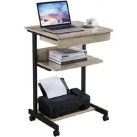 Yaheetech Schreibtisch Computertisch, mit Tastaturablage, Laptoptisch für Homeoffice