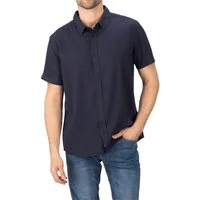 riverso Kurzarmhemd riverso Herren Kurzarm Leinen Hemd RIVCarlo Regular Fit (1-tlg)