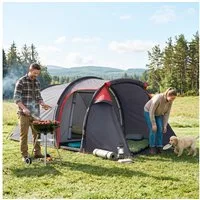 Outsunny Kuppelzelt für 2 Personen, Personen: 2 (Zelt, 1 tlg., Campingzelt), Glasfaser Polyester Grau 426 x 206 x 154 cm