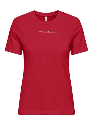 ONLY - ONLVIVVI REG S/S LOVELY TOP BOX JRS Barbados Cherry - Gr. - XS