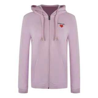 Love Moschino Kapuzenpullover Mit Kleinem Herzlogo Und Reißverschluss, Rosa