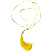 Saraswati Lange Kette ""Buddha Mala" gelb mit 25 Glasperlen 48cm