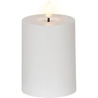 Lumineo LED-Kerze, Timer, warmweiß, LED Kerze 7,5x12cm mit Timer Outdoor Kunststoff Weiß / Warmweiß