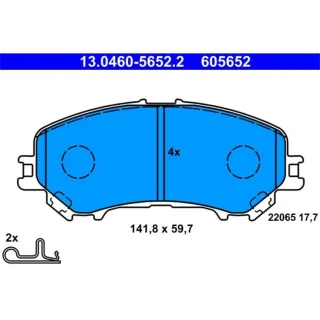 ATE Bremsbel?ge vorne Nissan Renault 13.0460-5652.2