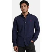 U.S. Polo Assn. Langarmhemd USDeclaan Herren Baumwolle – Langarmhemd mit Button-Down-Kragen Klassisches Baumwollhemd mit Knopfleiste und Logostickerei
