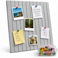 relaxdays Pinnwand Selbstklebendes Filzpinnwand Set, Hellgrau, 60 x 40 cm