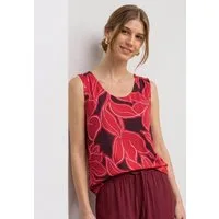 STREET ONE Shirttop Sommertop bedruckt mit V-Neck und Elastiksaum