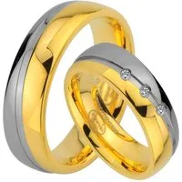 Trauringe123 Trauring Hochzeitsringe Verlobungsringe Trauringe Eheringe Partnerringe aus Edelstahl ohne und mit 3 Steine, JE72