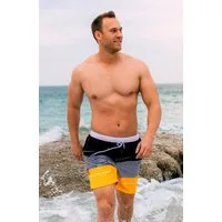 GUGGEN Mountain Badeshorts Badeshorts Badehose Herren Schnelltrocknende Boardshorts Männer Beachshorts mit Kordelzug gestreiftes Muster Badehose 880v2