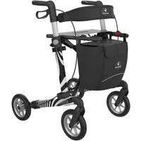 Rehasense Rollator Server Zebra Pattern Art Line, Leichtgewichtrollator mit Rückenstütze, inkl. Stockhalter & Rückengurt