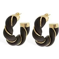 FILIPPA FIRENZE Paar Ohrstecker The Catch, Im Twisted-Leder-Design