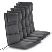 Aspero Hochlehnerauflage 6 Premium Hochlehner Stuhlauflagen, (Set), Wasserdicht