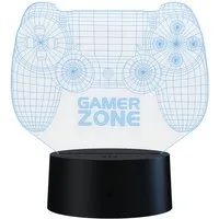 Qware Gaming LED Dekolicht 3D LED Lampe – RGB Tischlampe mit Farbwechsel und Fernbedienung