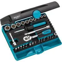 Steckschlüssel-Satz 853-1, 1/4", 36-teilig, Werkzeug-Set mit Umschaltknarre und Steckschlüssel