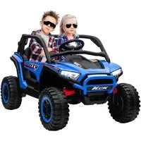 AIYAPLAY Elektro-Kinderauto mit Musikanschluss, 2,4G Fernbedienung, Scheinwerfer, Hupe, 5-7 km/h, Belastbarkeit 50 kg, (1-tlg), für Kinder 3-8 Jahre, Blau