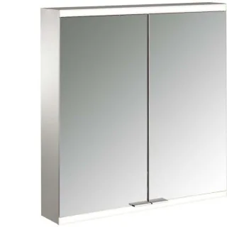 Emco prime Aufputz-Lichtspiegelschrank 949706223 600x700mm, 2-türig, aluminium/spiegel