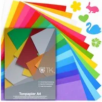 Bastelfreund® Bastelkartonpapier 50 Blatt Tonpapier 220 gm² - bunt mit Gold & Silber - 10 Farben, Bedruckbar, Papierstärke 230 g/m²