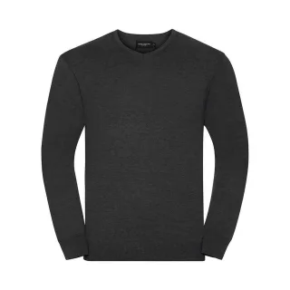 Russell Collection - Sweatshirt V-Ausschnitt für Herren (Holzkohle-Mergel)