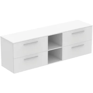 Ideal Standard Möbel-Set 200cm i.life B 4 Auszüge 2 mi.off.Fächer Gr.Chrom Weiß matt, T5848DU T5848DU