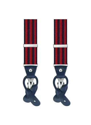 Willen - Hosenträger Herren,Hosenträger Leder,Hosenträger Anzug,Hosenträger Hochzeit,Hosenträger mit Knöpfen rot - Gr. - OS