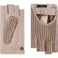 Roeckl Lederhandschuhe SORRENTO AUTOFAHRER Kurzfingerhandschuhe aus Crochet und Leder