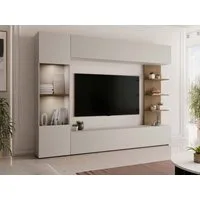 MIRJAN24 Wohnwand Lazando, (Komplett-Set, Hängeschrank, Vitrine, TV-Lowboard, Wandregal), Beleuchtung als Option