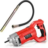 XERSEK Betonverdichter Elektro Betonrüttler 2100W Handrüttler mit Ø38mm Rüttelkopf 6800 U/min, (Selbstsperrschalter ABS-Lüftern 1.5-2m Vibrationskopf Bereich max.45cm), Betonverdichter, Innenrüttler Für Straßen Gießen, Mauer/Häuser Bauen