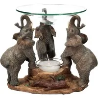 Figuren Shop GmbH Duftlampe Duftlampe - Drei Elefanten - Deko Kerzenhalter Raumduft Tierfigur