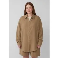 QS Langarmbluse Bluse Hemdbluse aus Musselin im Oversize-Schnitt