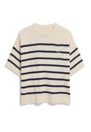 Armedangels - Gestreiftes Strickshirt beige/blau - Gr. - S