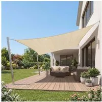 Jardinion Sonnensegel, (Rechteckig 2 x 3m Beige Sonnenschutz, Luftdurchlässig, 1-tlg), inkl. Befestigungsseil