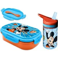Disney Lunchbox Disney Mickey Maus 3 tlg Lunch Set Brotdose Tritan Trinkflasche 400 ml, Kunststoff, (3-tlg)