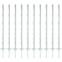 electra gmbh Zaunpfosten Electra Kunststoffpfahl 105 cm mit Doppeltritt 10 Stück Weidezaunpfahl