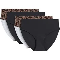 bonprix Panty (Packung, 4er) Maxislip, mit trendigem Druck, aus elastischem Material