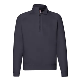 Fruit of the Loom - "Premium" Sweatshirt mit kurzem Reißverschluss für Herren/Damen Unisex Raglanärmel (Marineblau)