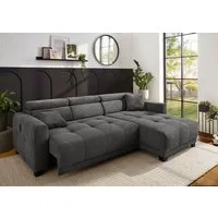 Jockenhöfer Gruppe Ecksofa Cremona L-Form, B: 263 cm, mit 30 cm elektr. Sitztiefenverstellung, 140kg Belastbarkeit je Sitz, Kopfteilverstellung & USB-Anschluss