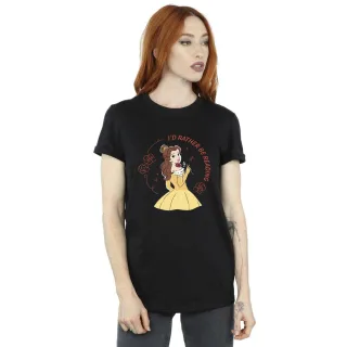 Disney - "Beauty And The Beast I'd Rather Be Reading" T-Shirt für Damen (Schwarz)