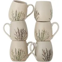 Bloomingville Tasse Bloomingville Bea Becher, Natur, Steingut 6er Set, Steingut