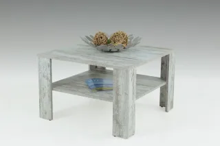 Couchtisch Tisch "Loco 2" 68x68 cm mit Ablageboden Vintage Eiche