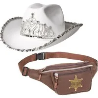Goldschmidt Kostüme Cowboy-Kostüm Cowboy Set Bauchtasche & Cowboyhut weiß