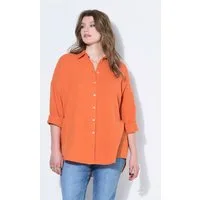 Studio Untold Hemdbluse Musselin Bluse oversized Hemdkragen Langarm