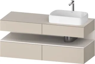 Duravit Qatego Konsolenwaschtischunterbau wandhängend Taupe Supermatt 1400x550x600 mm - QA4766084830 QA4766084830000