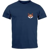 Neverless Print-Shirt Herren T-Shirt Fuchsmotiv Brustlogo Aufdruck Tiermotiv Polygon-Style mit Print