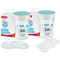 NUK Trinklernbecher NUK Magic Cup Set – 2x 230ml Mint + Zubehör, BPA-frei, ab 8 M.