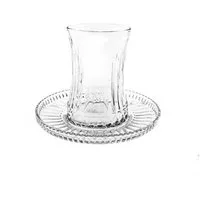 Pasabahce Gläser-Set 6er-Set Teegläser mit Unterteller 170 ml - dezente & luxuriöse Optik, 12-tlg.