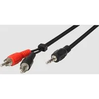 HEITECH Stereo-Verbindungskabel 3,5mm Klinken 2x Cinch Stecker 1,5 m Audio-Adapter, 150 cm