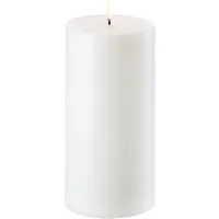 UYUNI Lighting LED-Kerze Echtwachs-Stumpenkerze Breit Nordic White Smooth 20,3 cm
