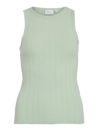 VILA - VIMIDESA O-NECK S/L TOP silt green - Gr. - XS