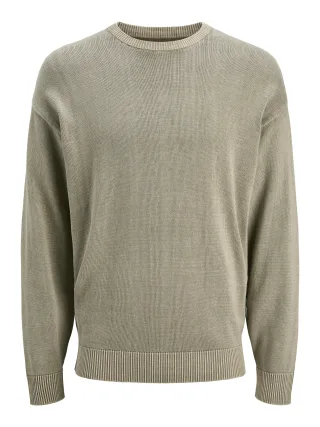 JACK&JONES - JJECHARGE FADED KNIT CREW NECK SN Silver Sage - Gr. - XL